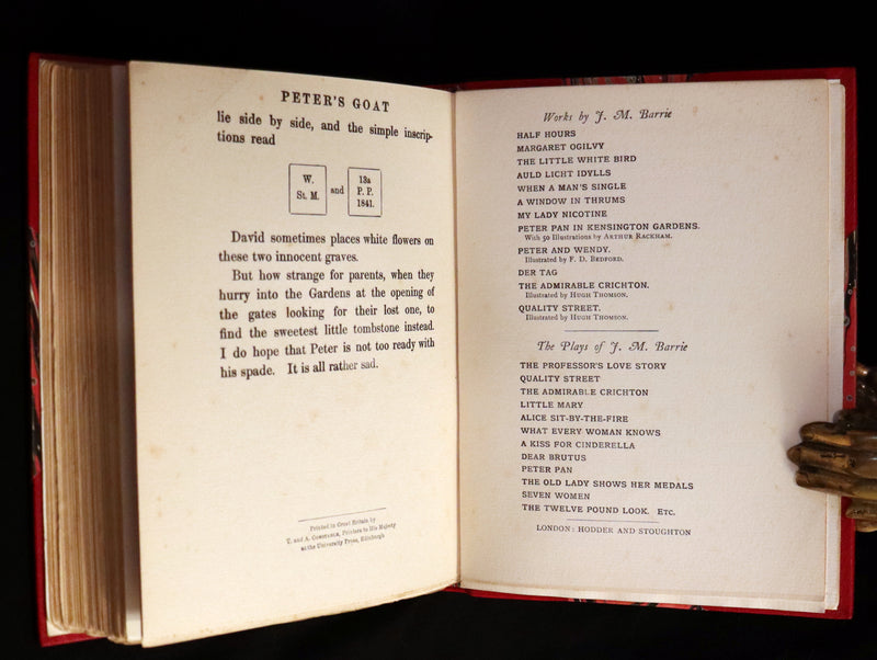 1920 Rare Book - PETER PAN in Kensington Garden illustrated by Arthur Rackham.
