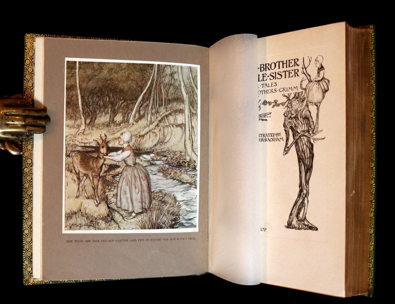 1917 Rare Rackham 1stED bound by Bayntun - Little Brother & Little Sister and Other Tales by Brothers Grimm.