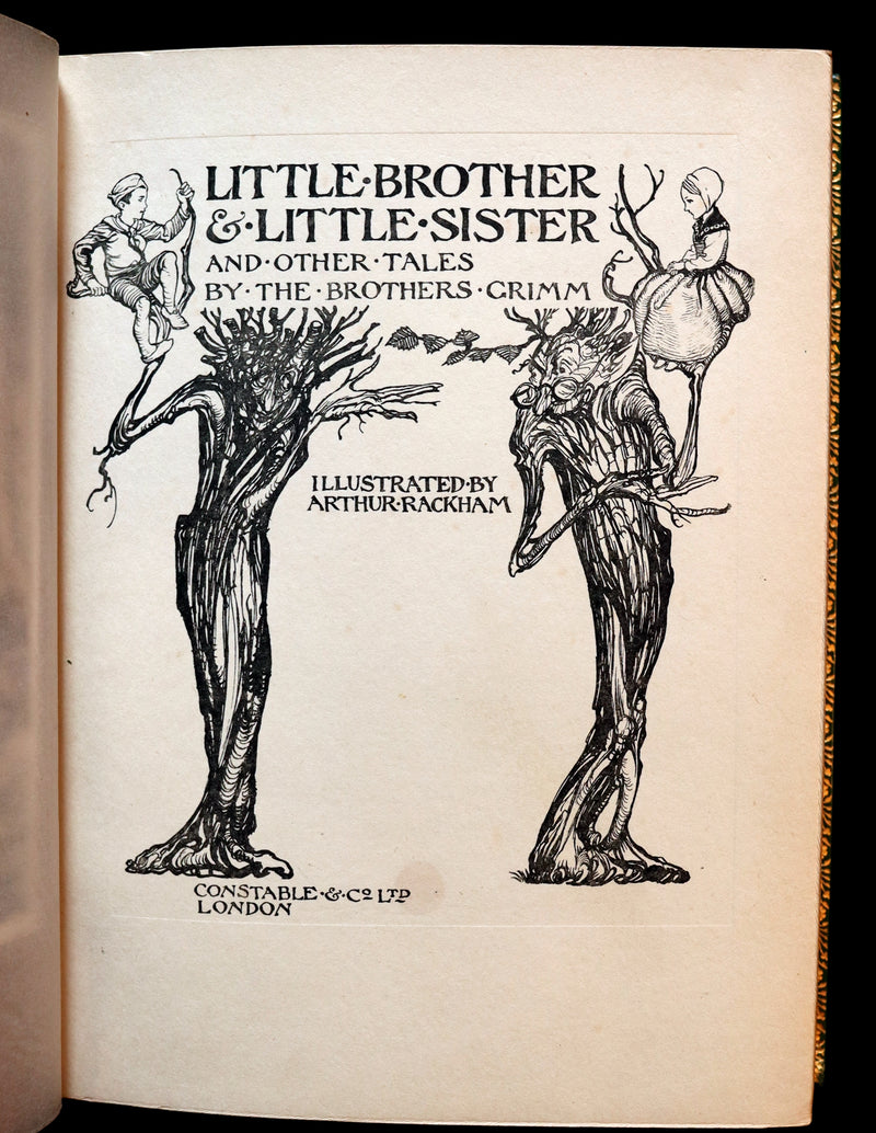 1917 Rare Rackham 1stED bound by Bayntun - Little Brother & Little Sister and Other Tales by Brothers Grimm.