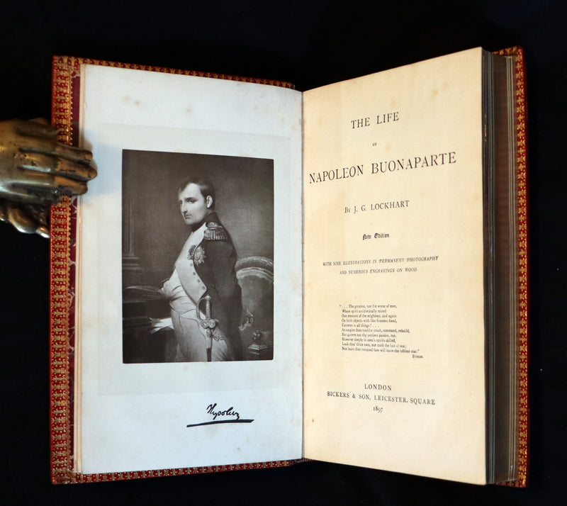 1897 Rare Book bound by RAMAGE ~ The Life of Napoleon Buonaparte by John Gibson Lockhart.