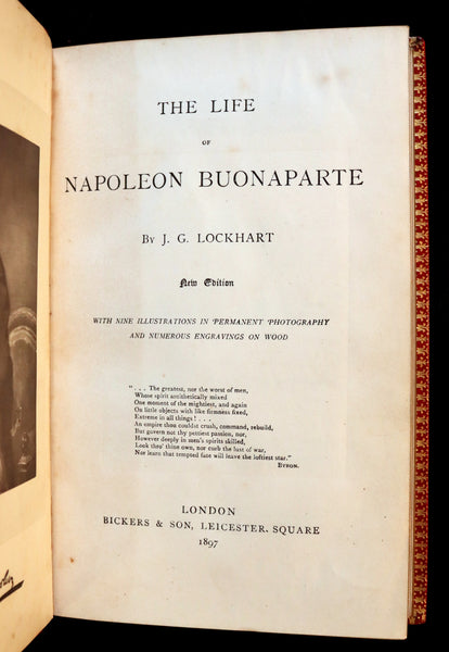 1897 Rare Book bound by RAMAGE ~ The Life of Napoleon Buonaparte by John Gibson Lockhart.