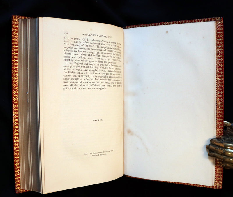 1897 Rare Book bound by RAMAGE ~ The Life of Napoleon Buonaparte by John Gibson Lockhart.