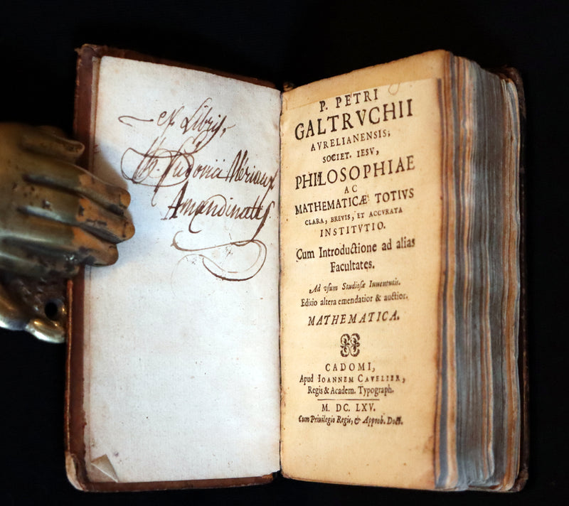 1665 Scarce Latin Book - Pierre Gautruche on Arithmetic, Mathematics, Optics and Music. Illustrated.