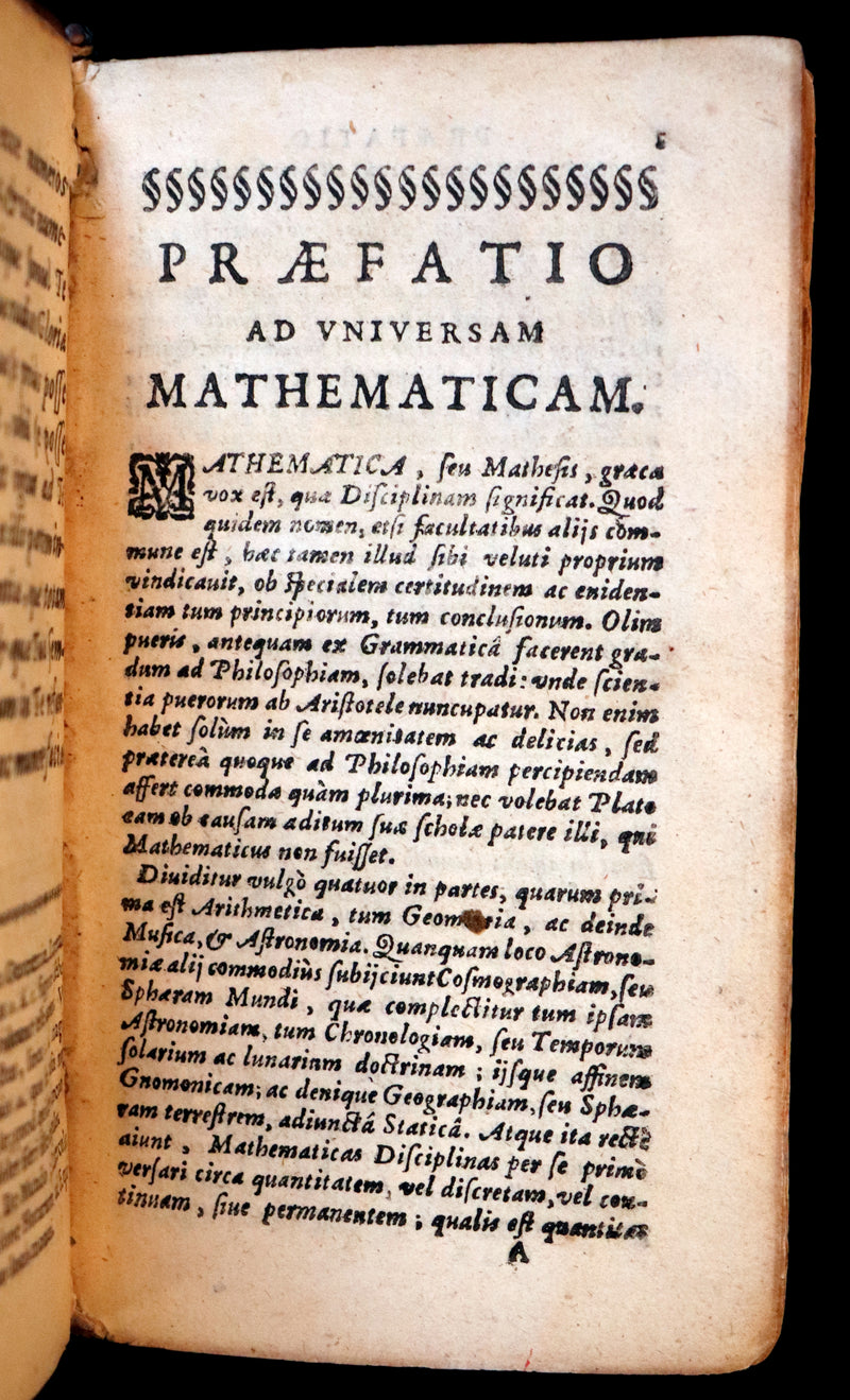 1665 Scarce Latin Book - Pierre Gautruche on Arithmetic, Mathematics, Optics and Music. Illustrated.