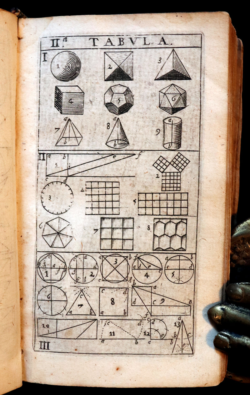 1665 Scarce Latin Book - Pierre Gautruche on Arithmetic, Mathematics, Optics and Music. Illustrated.