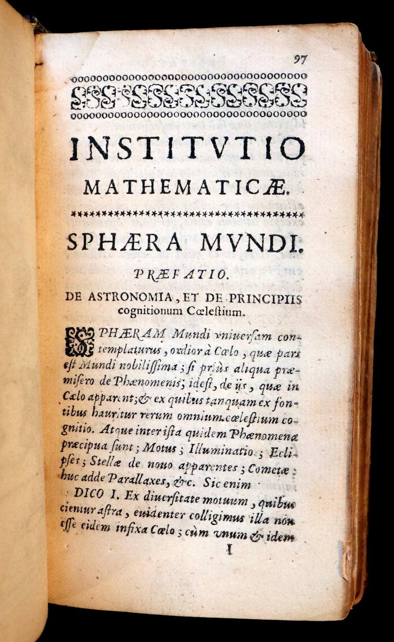 1665 Scarce Latin Book - Pierre Gautruche on Arithmetic, Mathematics, Optics and Music. Illustrated.