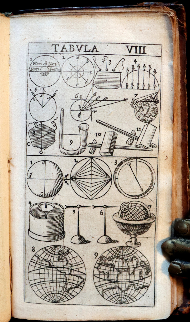 1665 Scarce Latin Book - Pierre Gautruche on Arithmetic, Mathematics, Optics and Music. Illustrated.