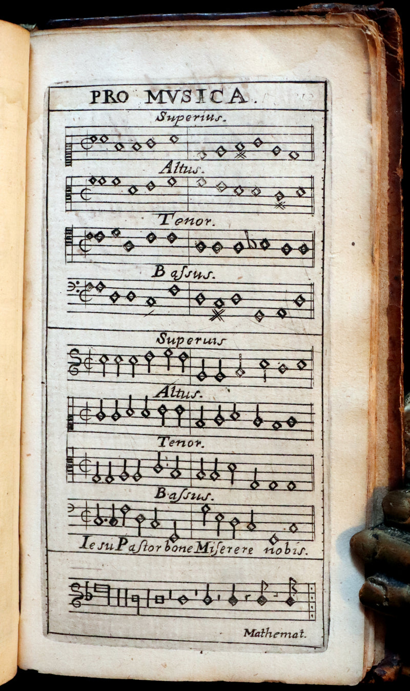 1665 Scarce Latin Book - Pierre Gautruche on Arithmetic, Mathematics, Optics and Music. Illustrated.