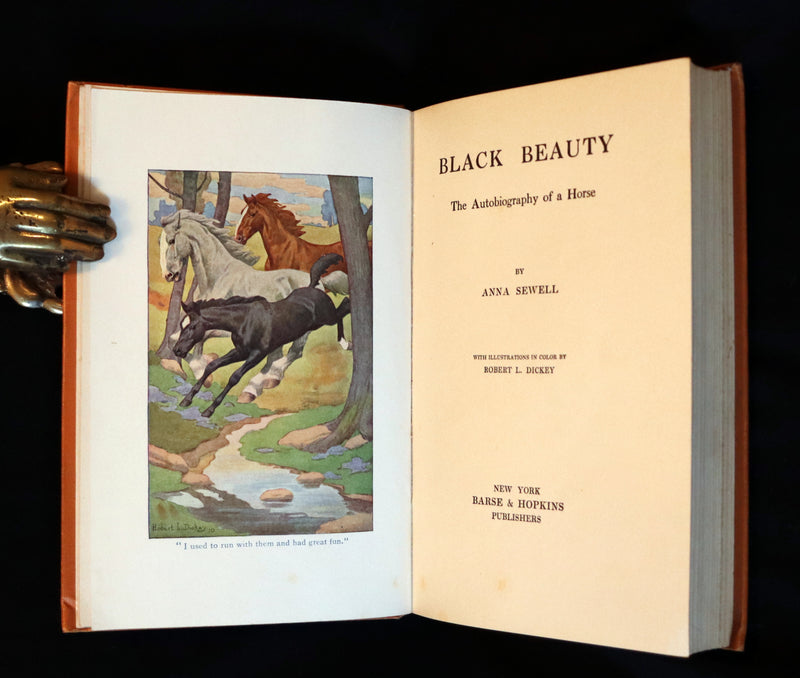 1911 Rare First Illustrated Edition by R.L. Dickey - BLACK BEAUTY, Autobiography of a Horse by A. Sewell.