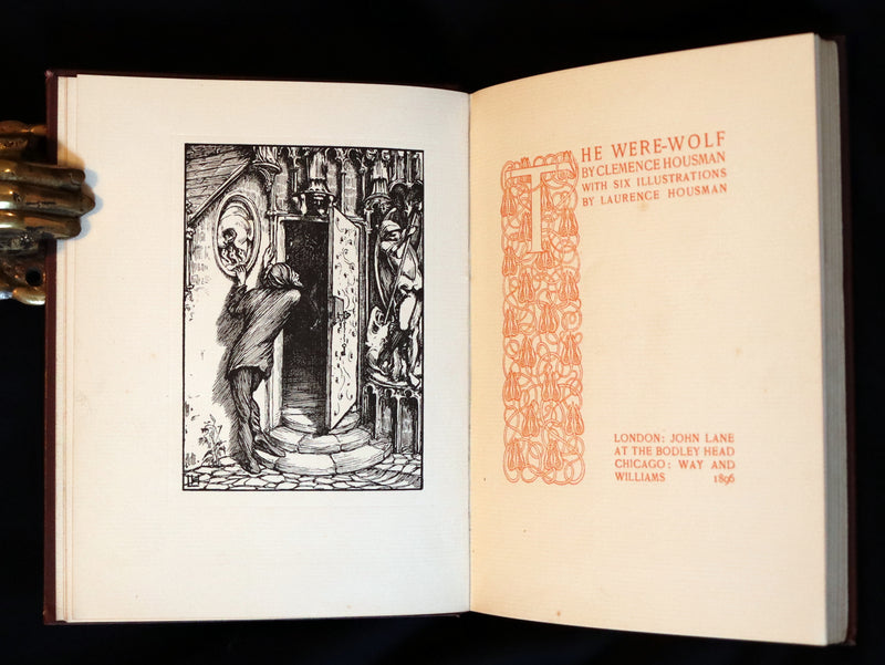 1896 Rare First Edition Book on Werewolves - THE WERE-WOLF by Clemence Housman. Illustrated.