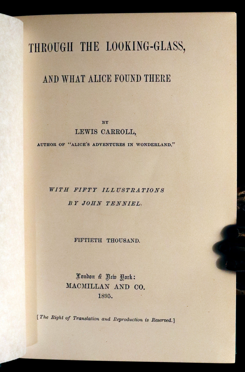 1895 Rare Book - Through the Looking-Glass, and What Alice Found There by Lewis Carroll.