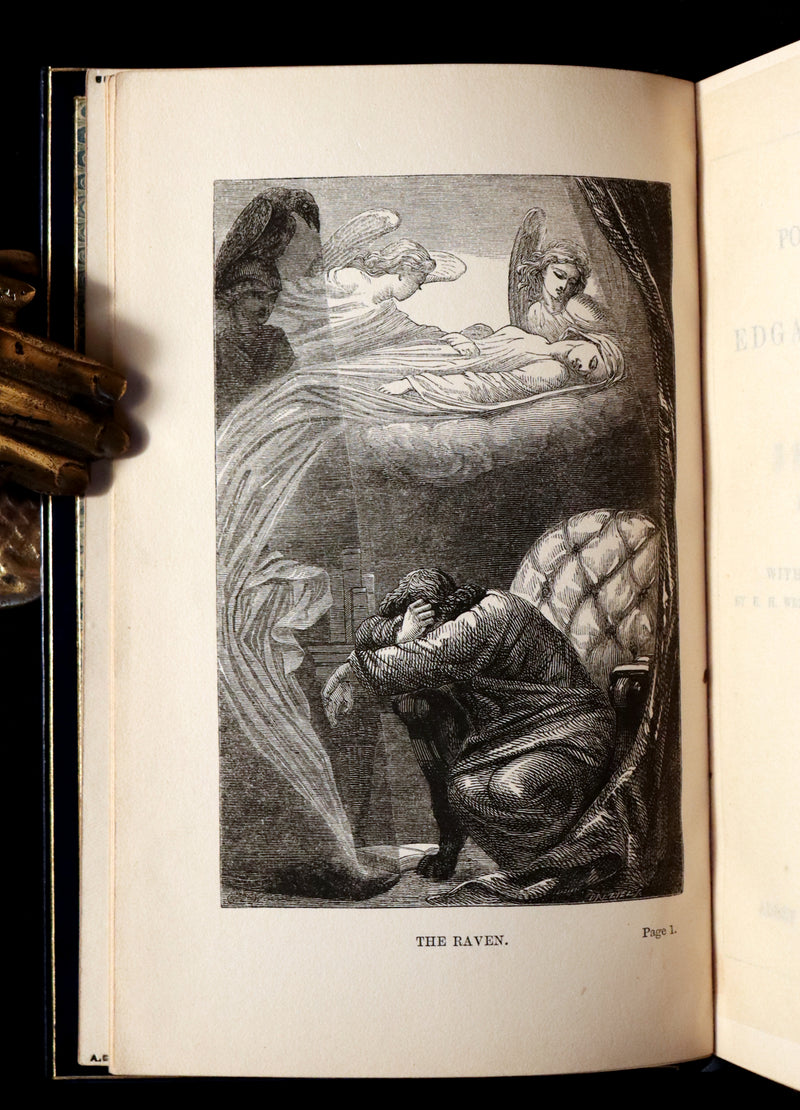 1853 Scarce Fine Book - The Poetical Works of EDGAR ALLAN POE bound by SANGORSKI & SUTCLIFFE.