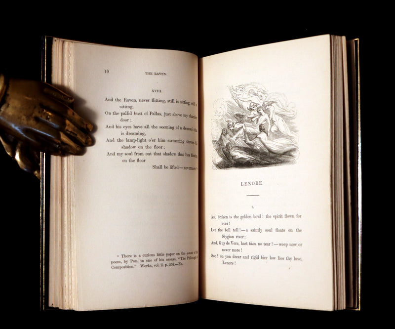 1853 Scarce Fine Book - The Poetical Works of EDGAR ALLAN POE bound by SANGORSKI & SUTCLIFFE.