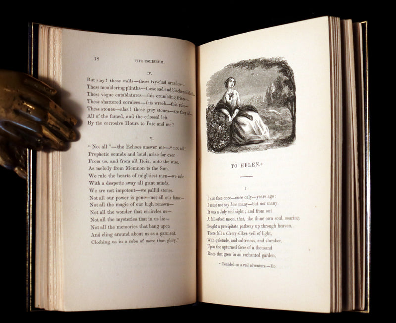 1853 Scarce Fine Book - The Poetical Works of EDGAR ALLAN POE bound by SANGORSKI & SUTCLIFFE.