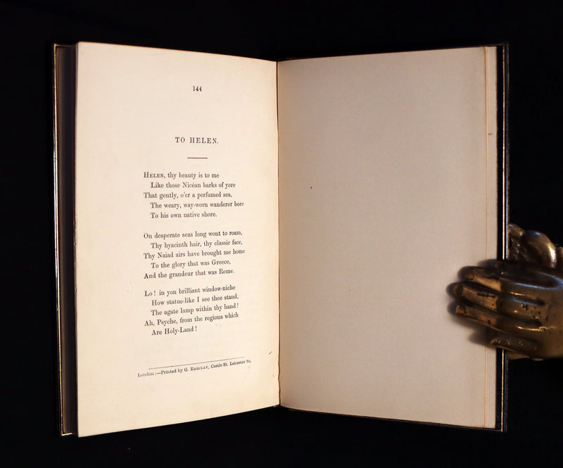 1853 Scarce Fine Book - The Poetical Works of EDGAR ALLAN POE bound by SANGORSKI & SUTCLIFFE.