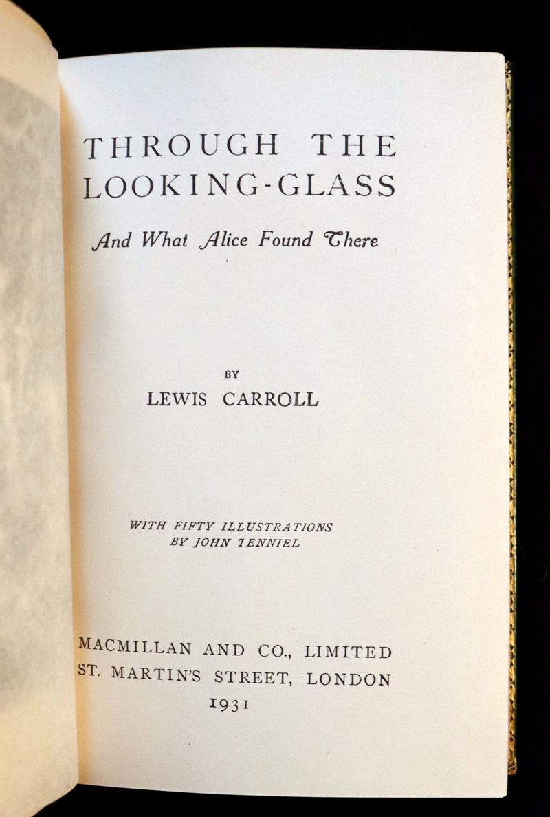 1931 "Miniature Edition" bound by RIVIERE - Through the Looking-Glass and What Alice Found There by Lewis Carroll.