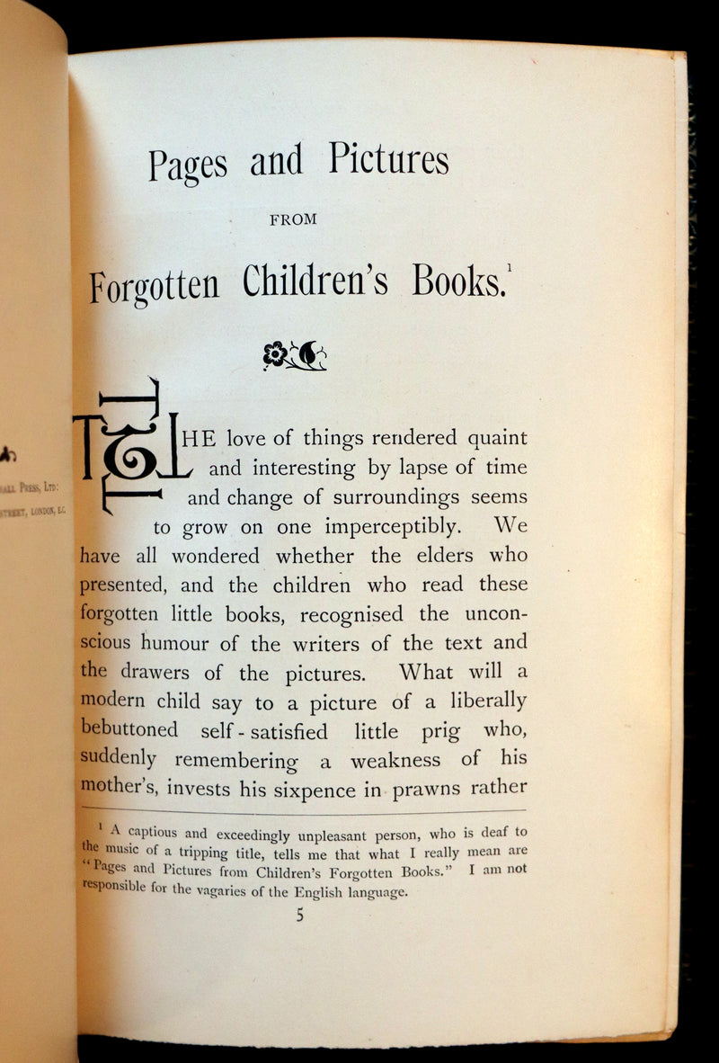 1898 Rare First Edition bound by Bayntun - Pictures from Forgotten Children's Books by Tuer.