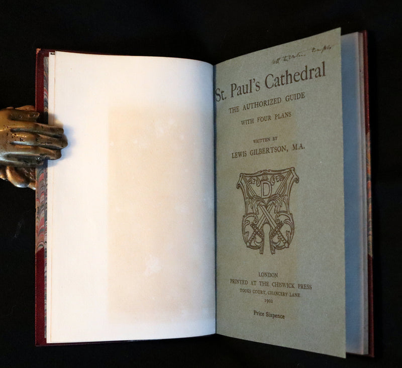1902 Scarce First Edition Bound by Sangorski - St. Paul's Cathedral Authorized Guide with 4 Plans.