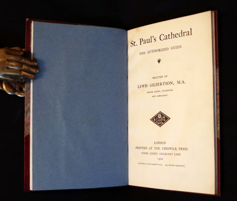 1902 Scarce First Edition Bound by Sangorski - St. Paul's Cathedral Authorized Guide with 4 Plans.