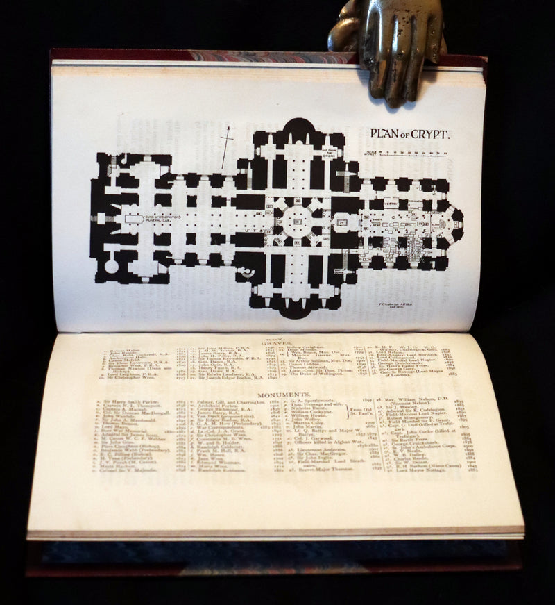 1902 Scarce First Edition Bound by Sangorski - St. Paul's Cathedral Authorized Guide with 4 Plans.
