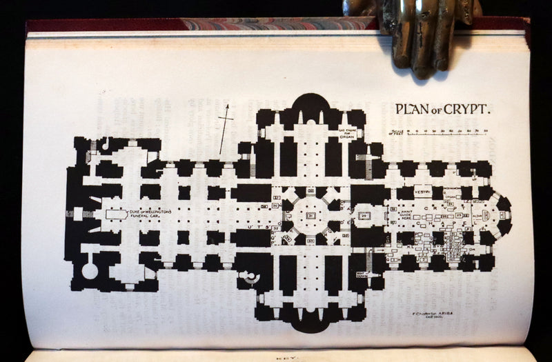 1902 Scarce First Edition Bound by Sangorski - St. Paul's Cathedral Authorized Guide with 4 Plans.