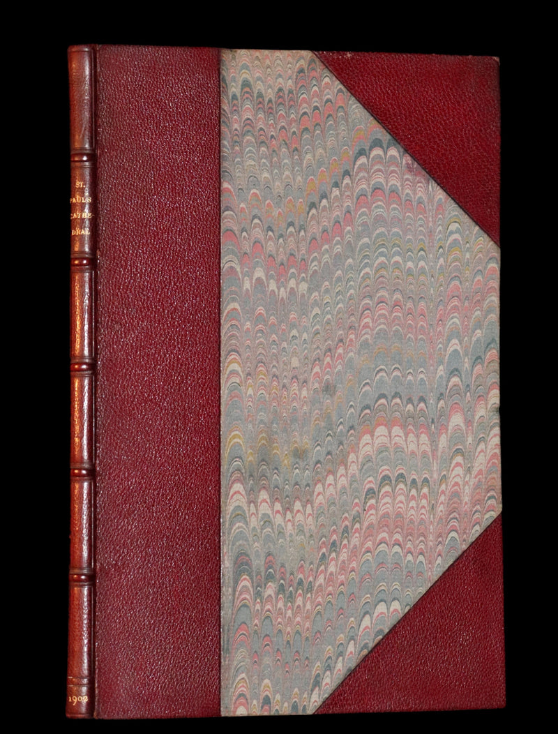 1902 Scarce First Edition Bound by Sangorski - St. Paul's Cathedral Authorized Guide with 4 Plans.