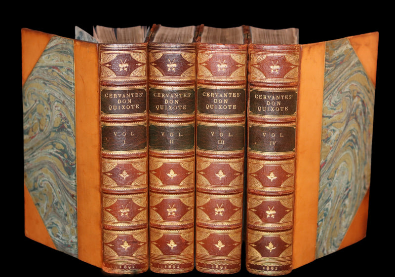1892 Rare Book set ~ The History of the Ingenious Gentleman Don Quixote of La Mancha (4 vols).