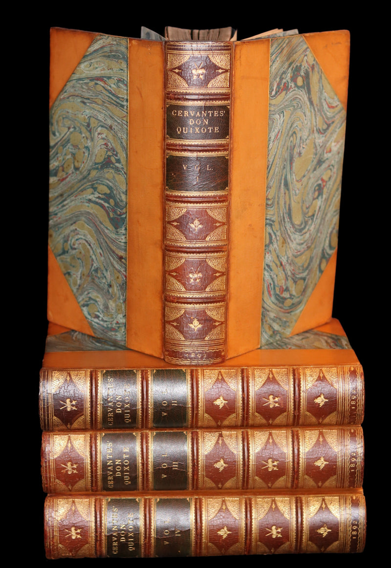 1892 Rare Book set ~ The History of the Ingenious Gentleman Don Quixote of La Mancha (4 vols).