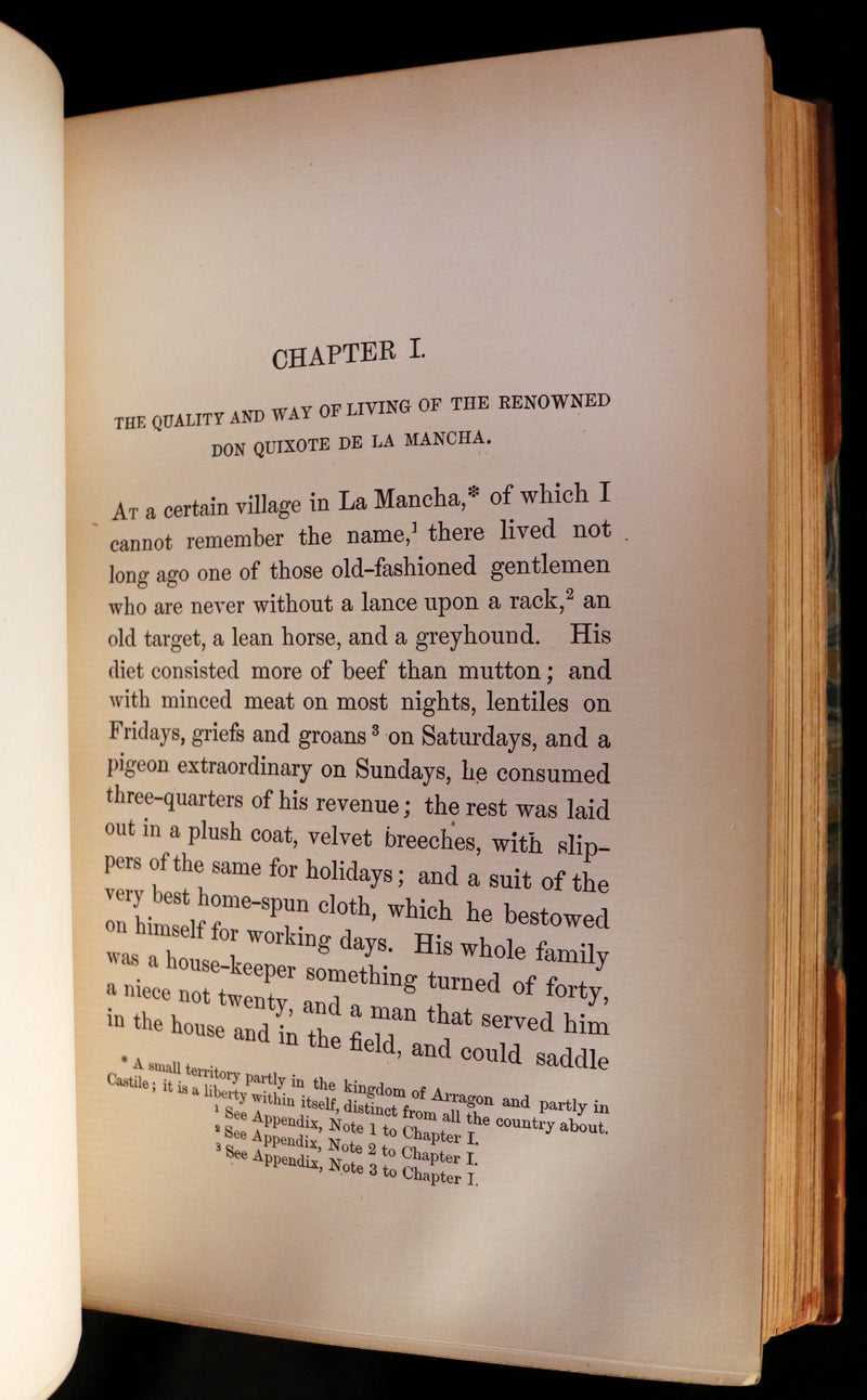 1892 Rare Book set ~ The History of the Ingenious Gentleman Don Quixote of La Mancha (4 vols).