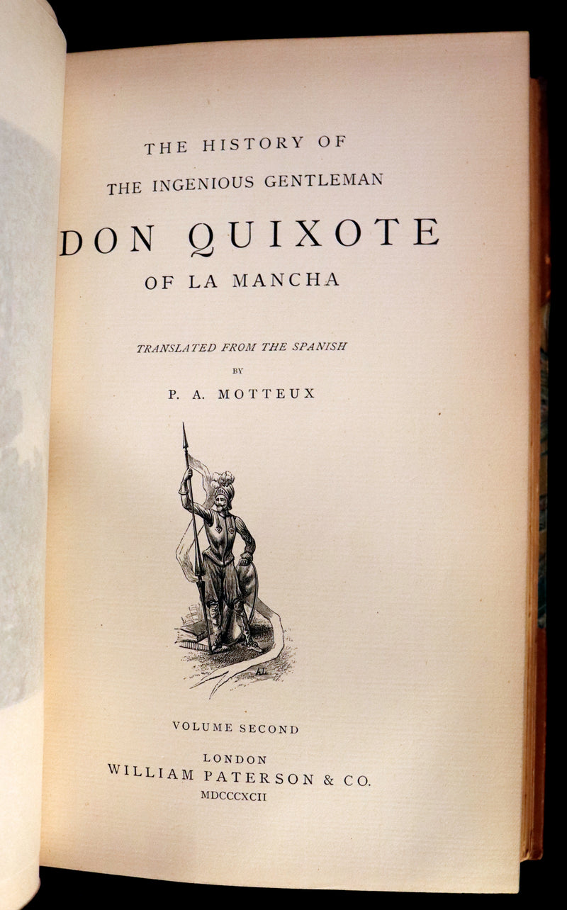 1892 Rare Book set ~ The History of the Ingenious Gentleman Don Quixote of La Mancha (4 vols).