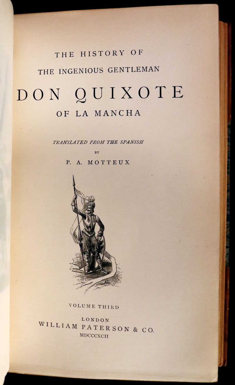 1892 Rare Book set ~ The History of the Ingenious Gentleman Don Quixote of La Mancha (4 vols).