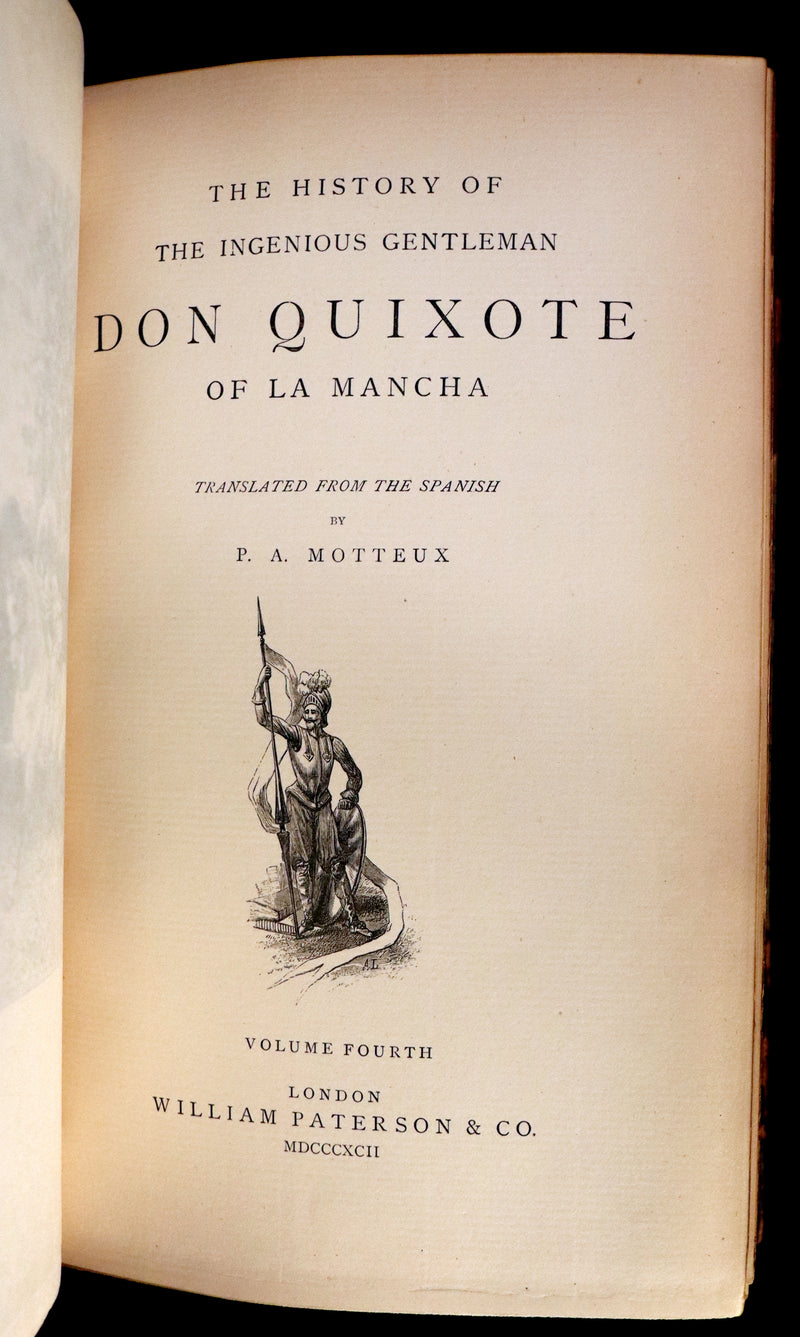 1892 Rare Book set ~ The History of the Ingenious Gentleman Don Quixote of La Mancha (4 vols).