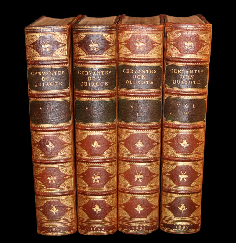 1892 Rare Book set ~ The History of the Ingenious Gentleman Don Quixote of La Mancha (4 vols).