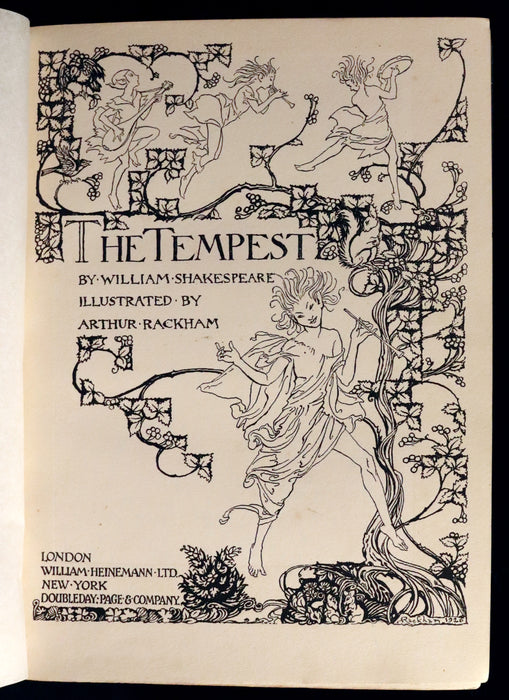 1926 Rare First Edition - THE TEMPEST by Shakespeare illustrated by Arthur RACKHAM.