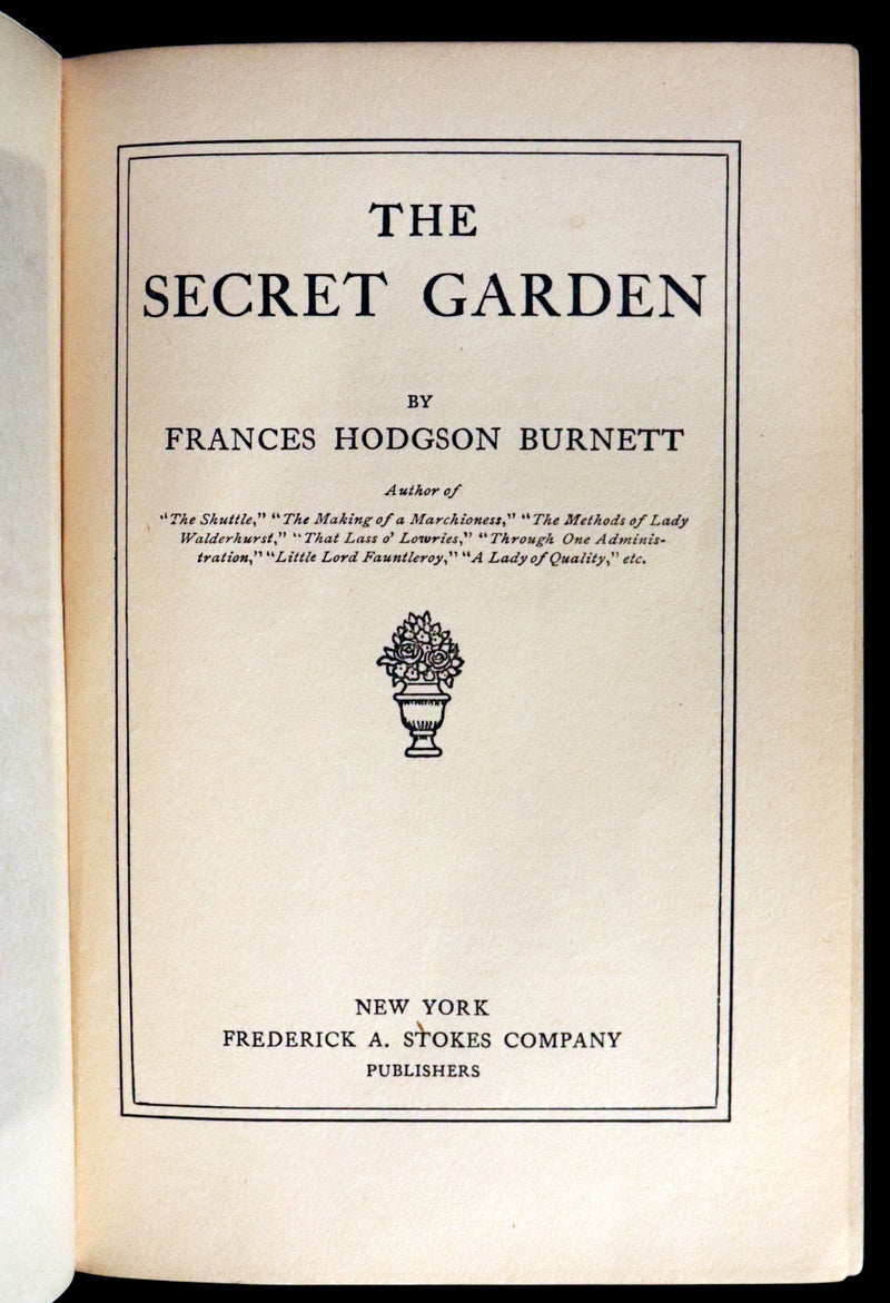 1911 Rare First Edition Book - The Secret Garden by F. H. Burnett Illustrated by Maria Louise Kirk.