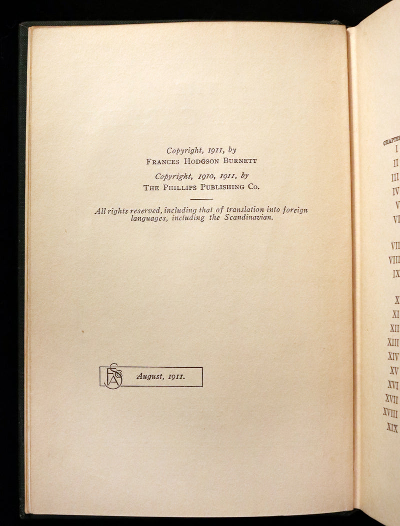 1911 Rare First Edition Book - The Secret Garden by F. H. Burnett Illustrated by Maria Louise Kirk.