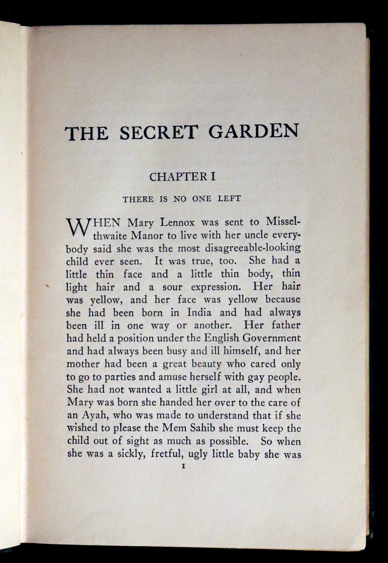 1911 Rare First Edition Book - The Secret Garden by F. H. Burnett Illustrated by Maria Louise Kirk.