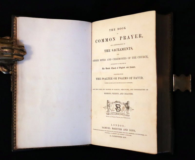 1850 Rare Book bound by Bagster - POLYGLOT BIBLE,  OLD AND NEW TESTAMENTS. Clasp.