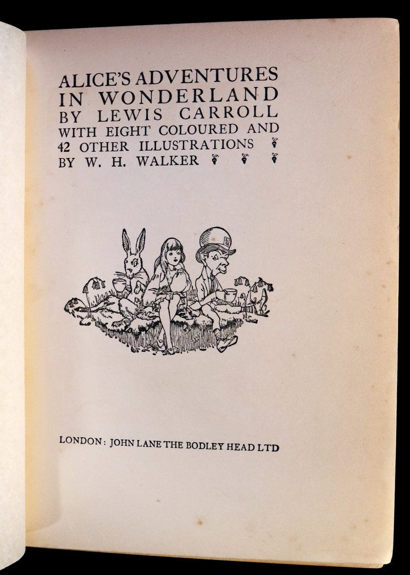 1930 Scarce Book - ALICE in Wonderland color illustrated by William Henry Walker.