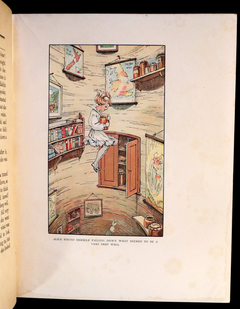 1930 Scarce Book - ALICE in Wonderland color illustrated by William Henry Walker.