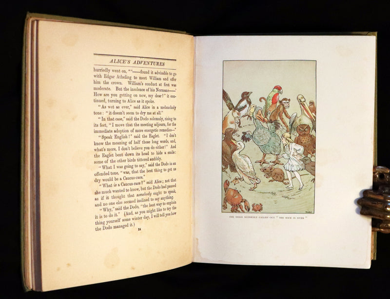 1930 Scarce Book - ALICE in Wonderland color illustrated by William Henry Walker.