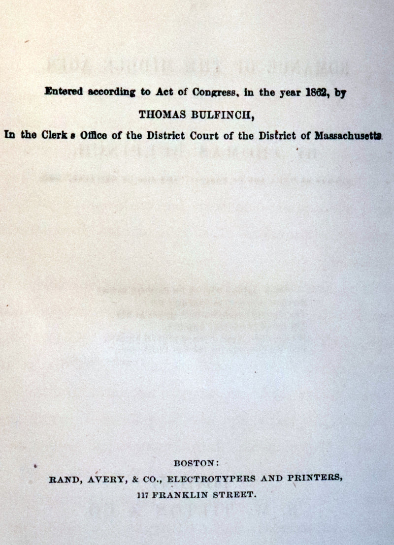1862 Rare First Edition - Legends of CHARLEMAGNE or Romance of the Middle Ages by Thomas Bulfinch.