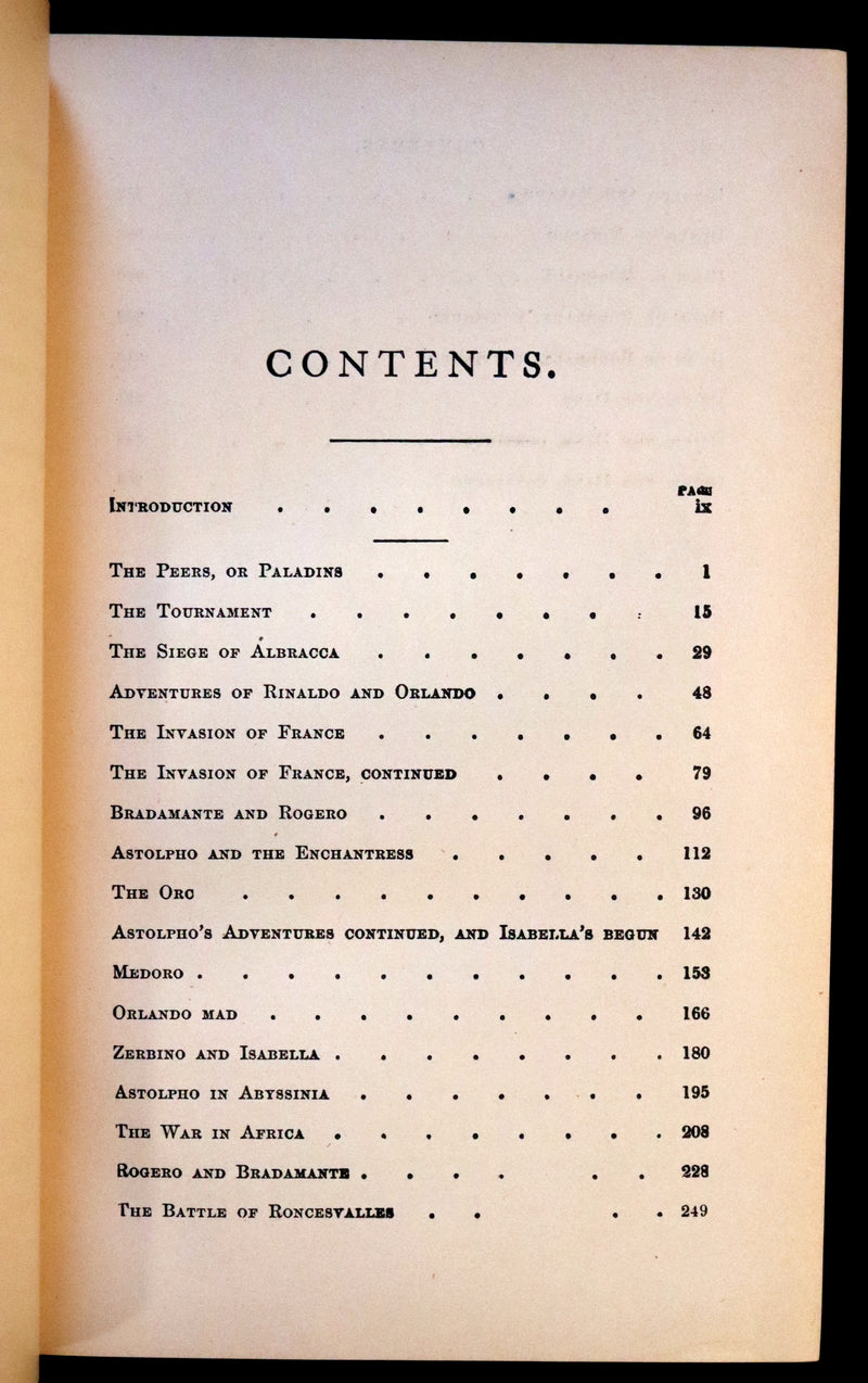 1862 Rare First Edition - Legends of CHARLEMAGNE or Romance of the Middle Ages by Thomas Bulfinch.