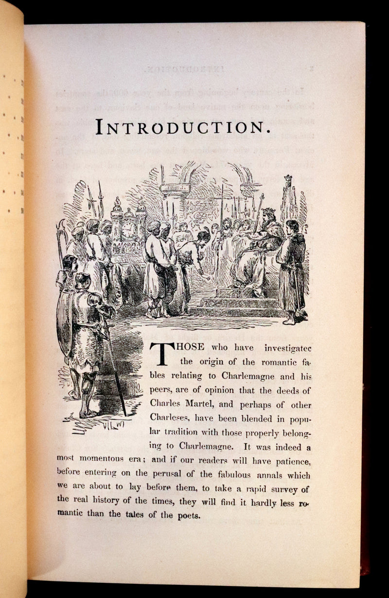 1862 Rare First Edition - Legends of CHARLEMAGNE or Romance of the Middle Ages by Thomas Bulfinch.