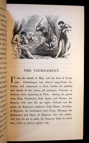 1862 Rare First Edition - Legends of CHARLEMAGNE or Romance of the Middle Ages by Thomas Bulfinch.