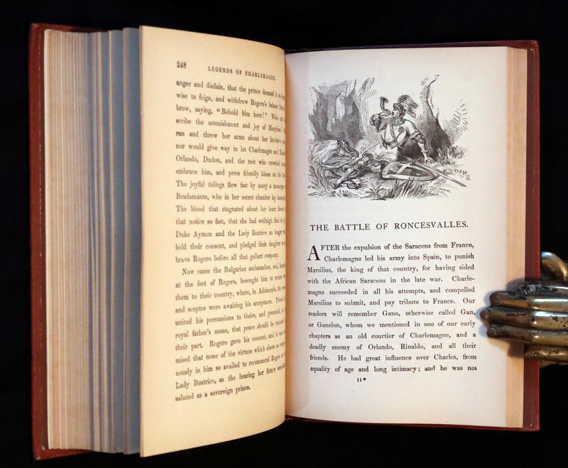1862 Rare First Edition - Legends of CHARLEMAGNE or Romance of the Middle Ages by Thomas Bulfinch.