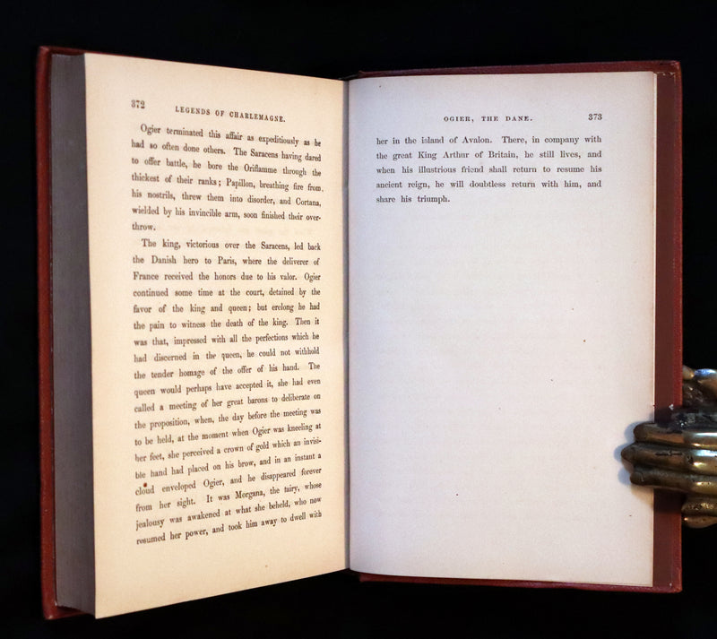 1862 Rare First Edition - Legends of CHARLEMAGNE or Romance of the Middle Ages by Thomas Bulfinch.