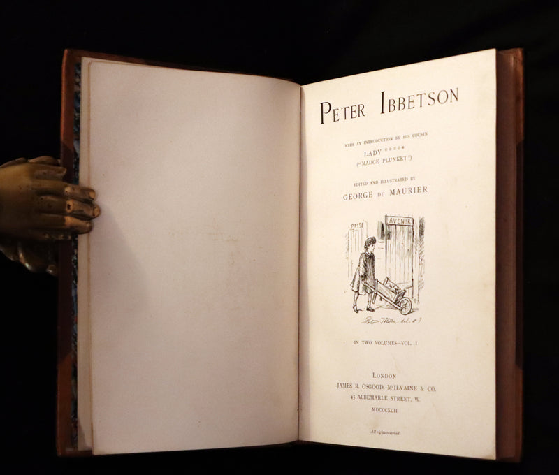 1892 First 2 Volumes Edition - Peter Ibbetson, A strange tale of Communication through Dreams by George Du Maurier.