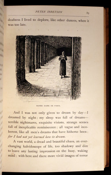 1892 First 2 Volumes Edition - Peter Ibbetson, A strange tale of Communication through Dreams by George Du Maurier.