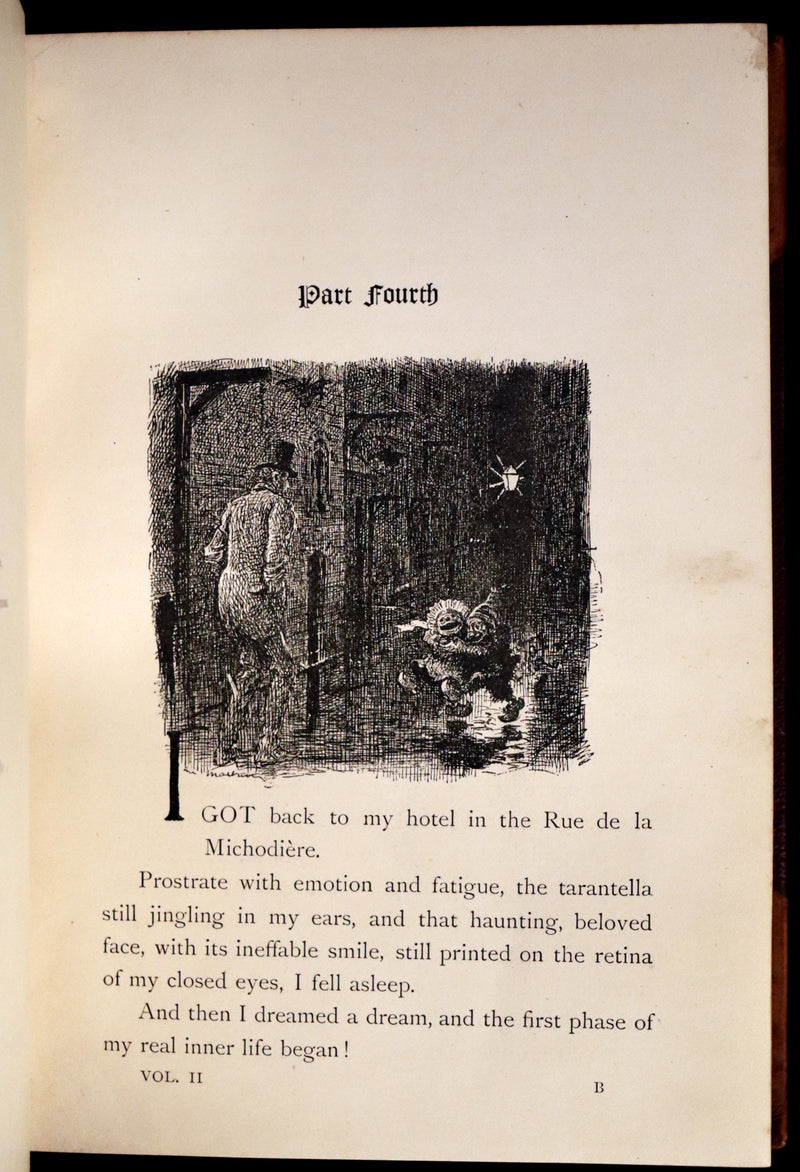1892 First 2 Volumes Edition - Peter Ibbetson, A strange tale of Communication through Dreams by George Du Maurier.
